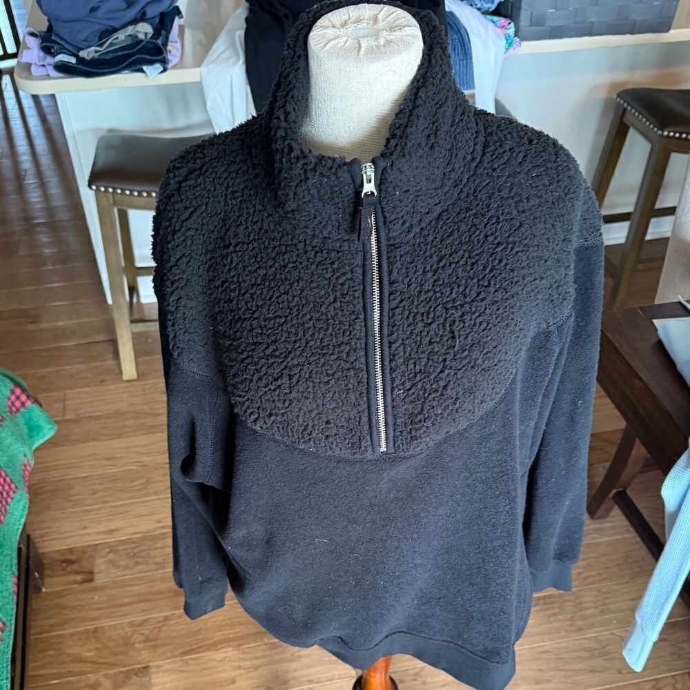 AERIE Half Zip Fleece Sweater Size Medium